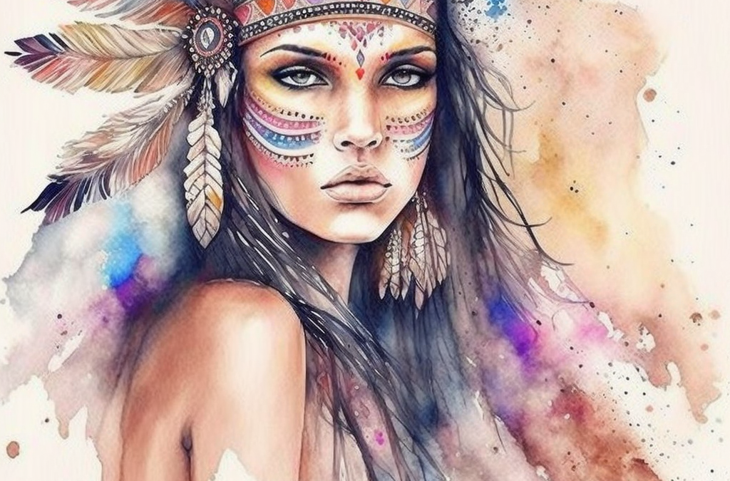 native american woman, feather headress, white buffalo calf woman, goddess